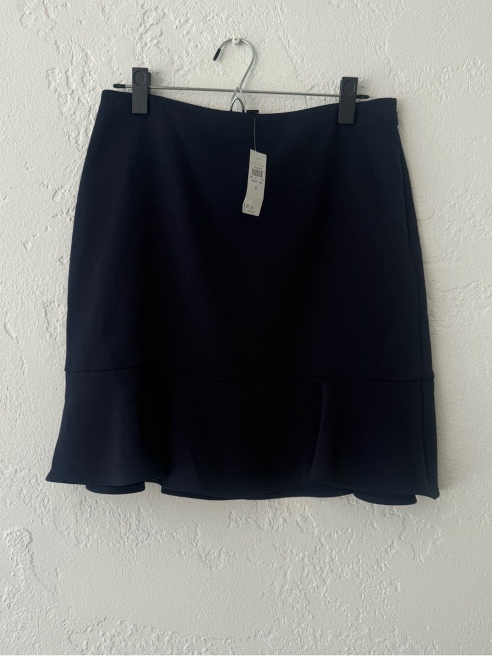 Ann Taylor Navy Mini Skirt with Flounce Hem